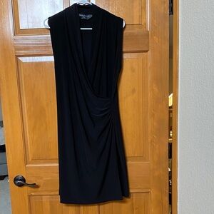 Norma Kamali Black Sleeveless Draped Midi Dress